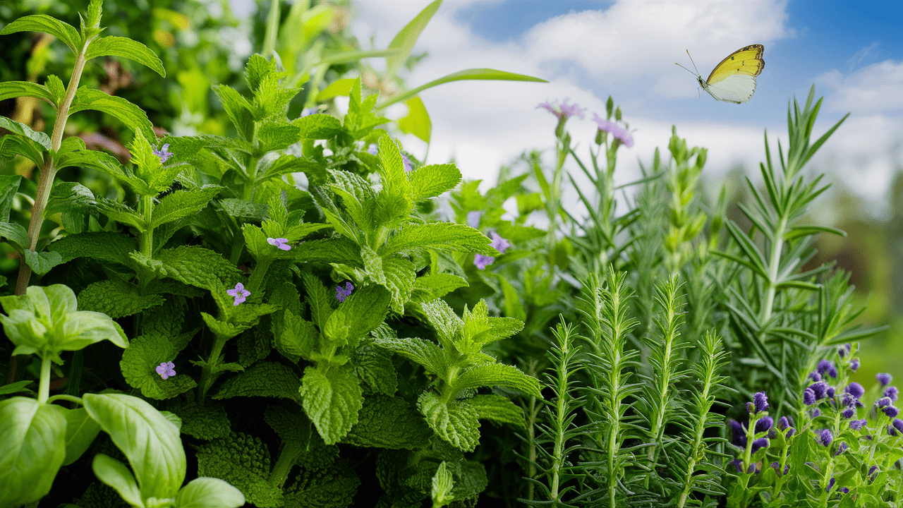 Mint plant great for companion planting setup in a herb garden