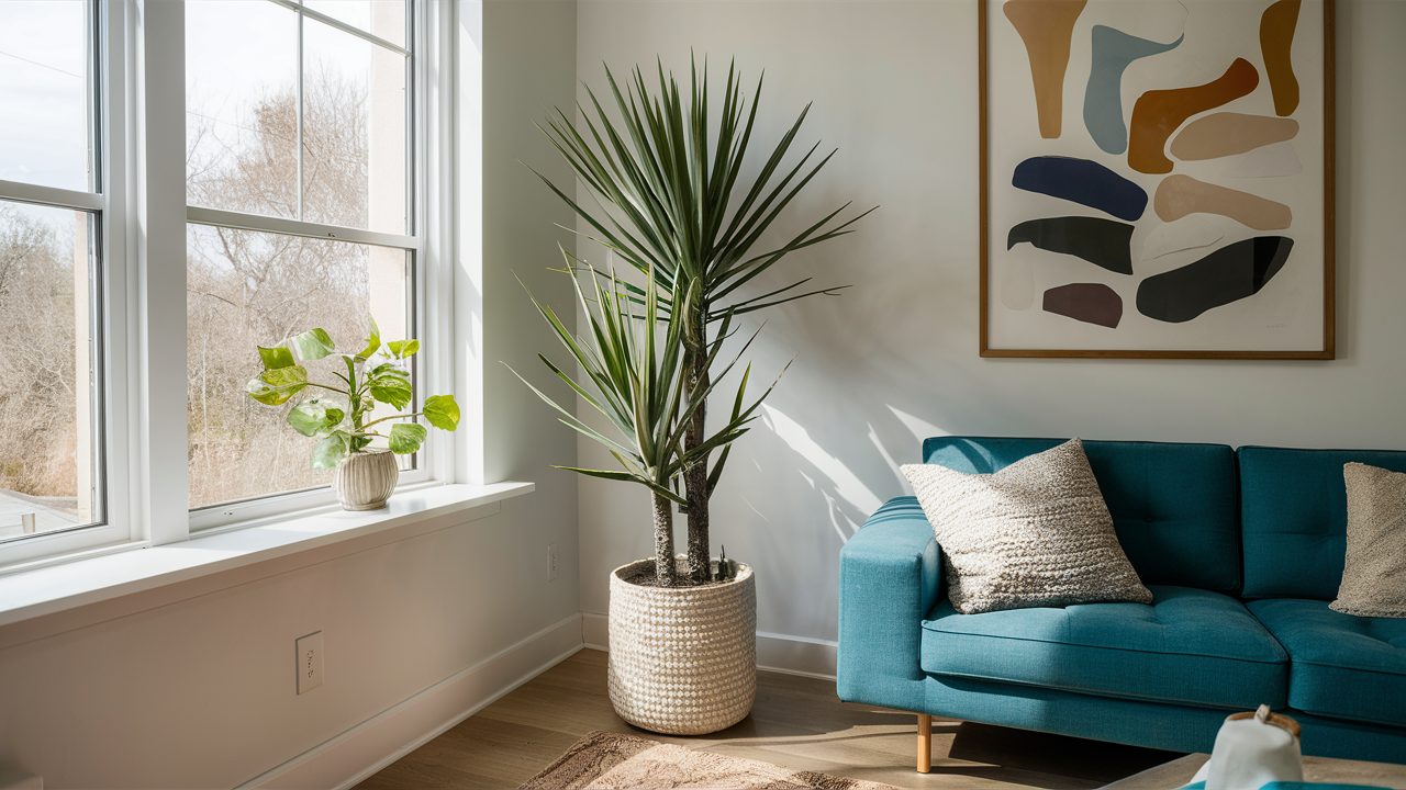 Tall-Yucca-plant-in-a-corner-of-a-bright-room-adding-height-and-texture
