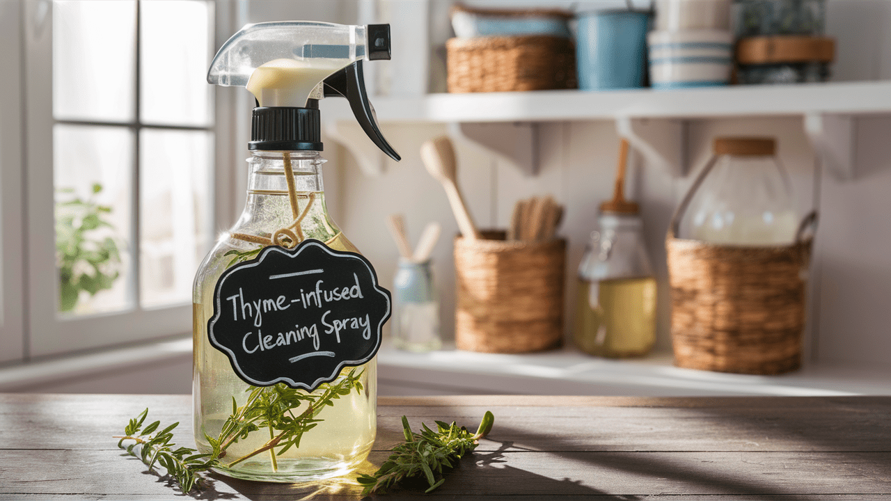 Infused thyme spray bottle