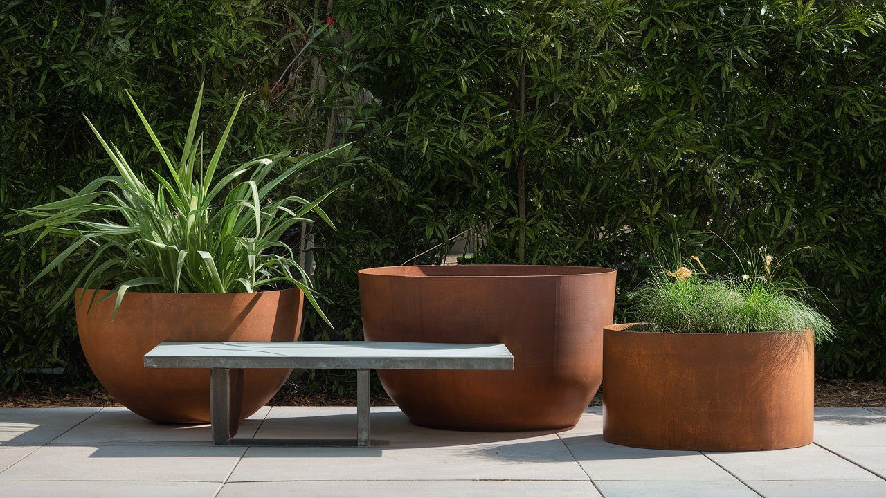 corten steel planter aesthetic appeal