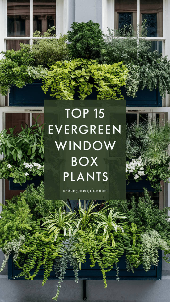evergreen window box plants outdoor