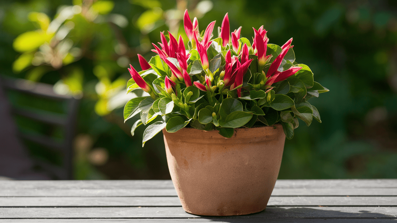 Evergreen Fuchsia plant in a pot