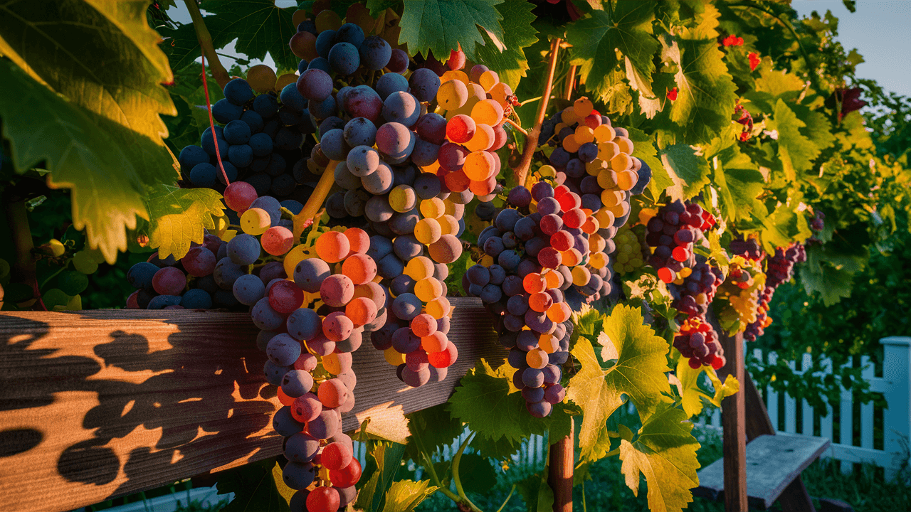 Grape vine Grape vine: Vine growing fruits and vegetables