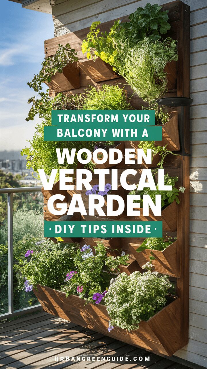 Wooden vertical garden