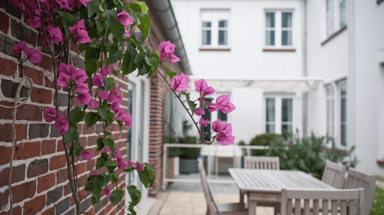 Climbing bougainvillea plant