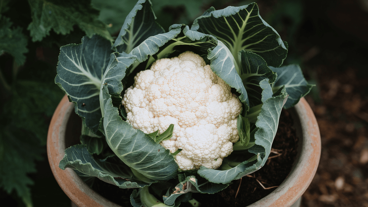 cauliflower-winter vegetables growing-in-a-pot cauliflower-winter-vegetables-growing-in-a-pot.