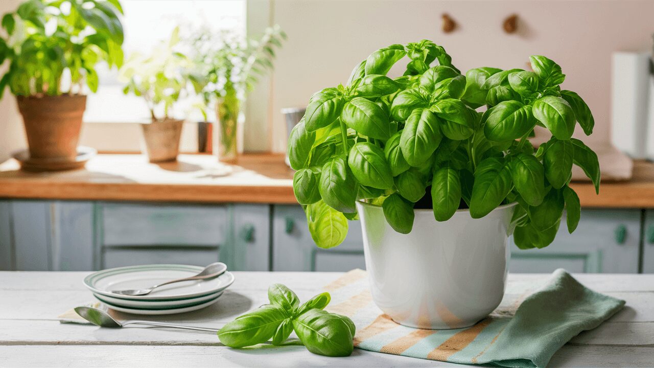 freshly harvested basil plant how to grow basil indoors