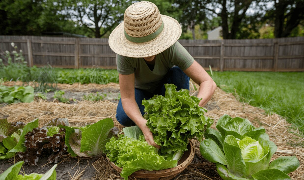 harvesting lettuce plant grow lettuce indoor