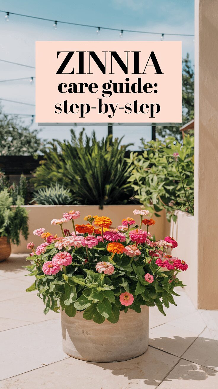 caring for zinnias Bright zinnias in full bloom with a guide on maintaining flowers throughout summer