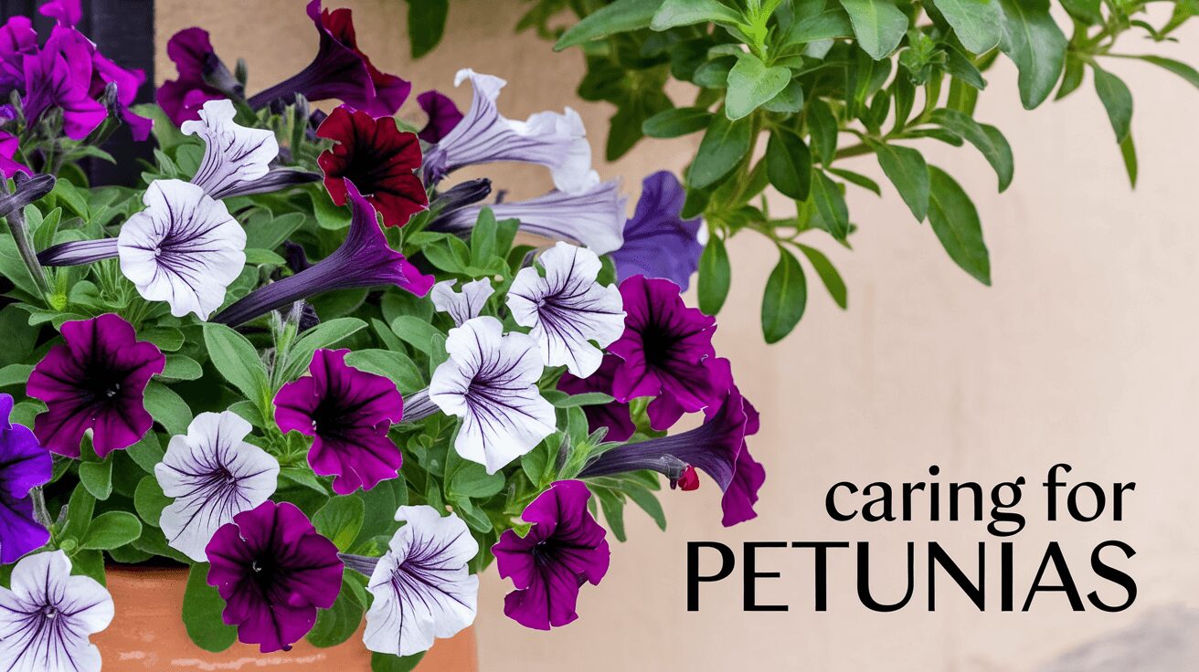 petunia showing vibrant blooms