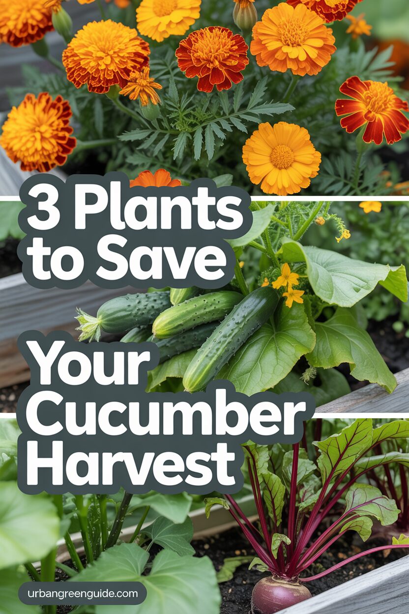 cucumber-companion-plants cucumber companion plants including marigold, radishes, and more