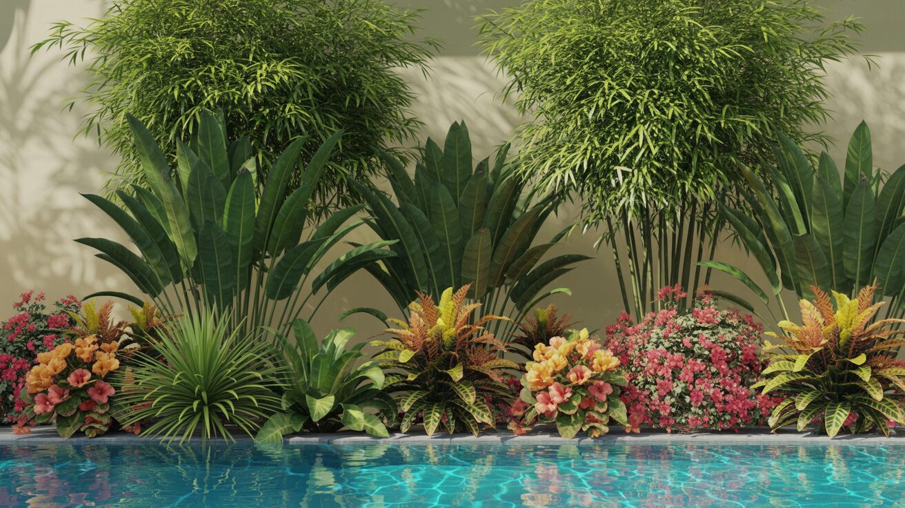 Tropical Plants for Full Sun Privacy Screening Tropical Plants for swimming pool privacy screening