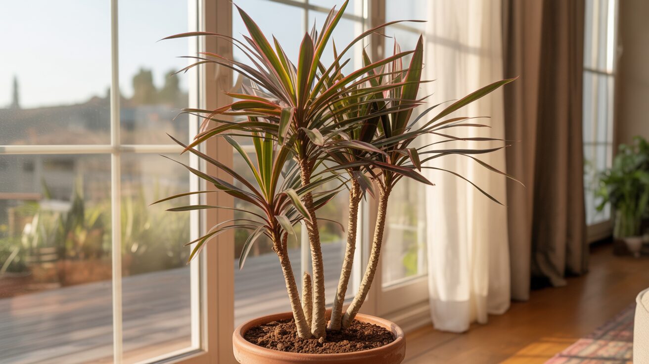 dragon tree plant tall dragon tree plant growing in a large fancy pot indoors