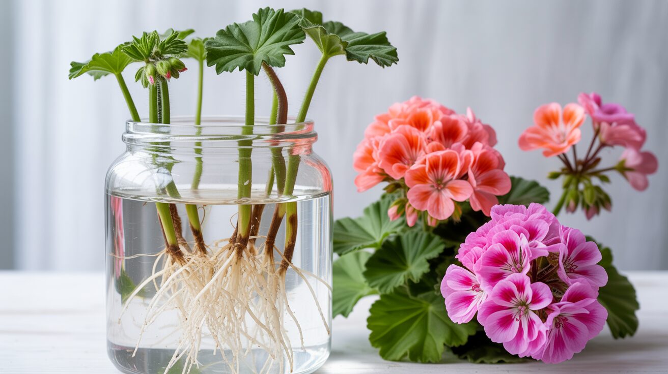 geranium cuttings geraniums cuttings in water developing healthy roots