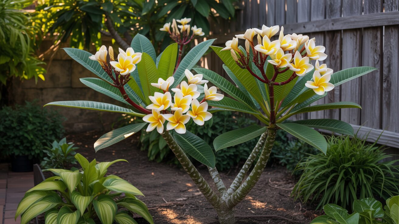 plumeria plant Plumeria tree with fragrant pink and yellow flowers