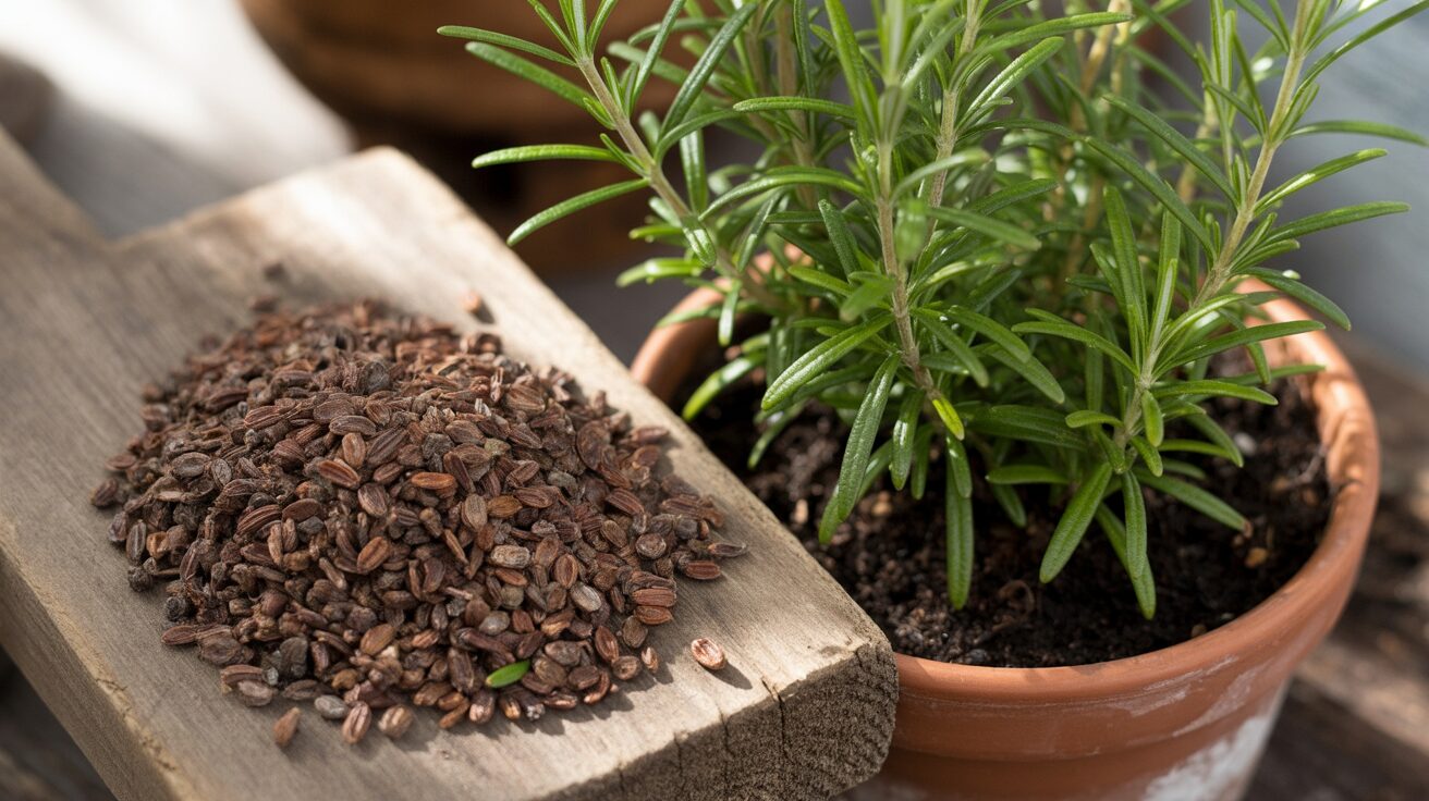 rosemary seeds for planting rosemary seeds for planting alongside lush rosemary plant