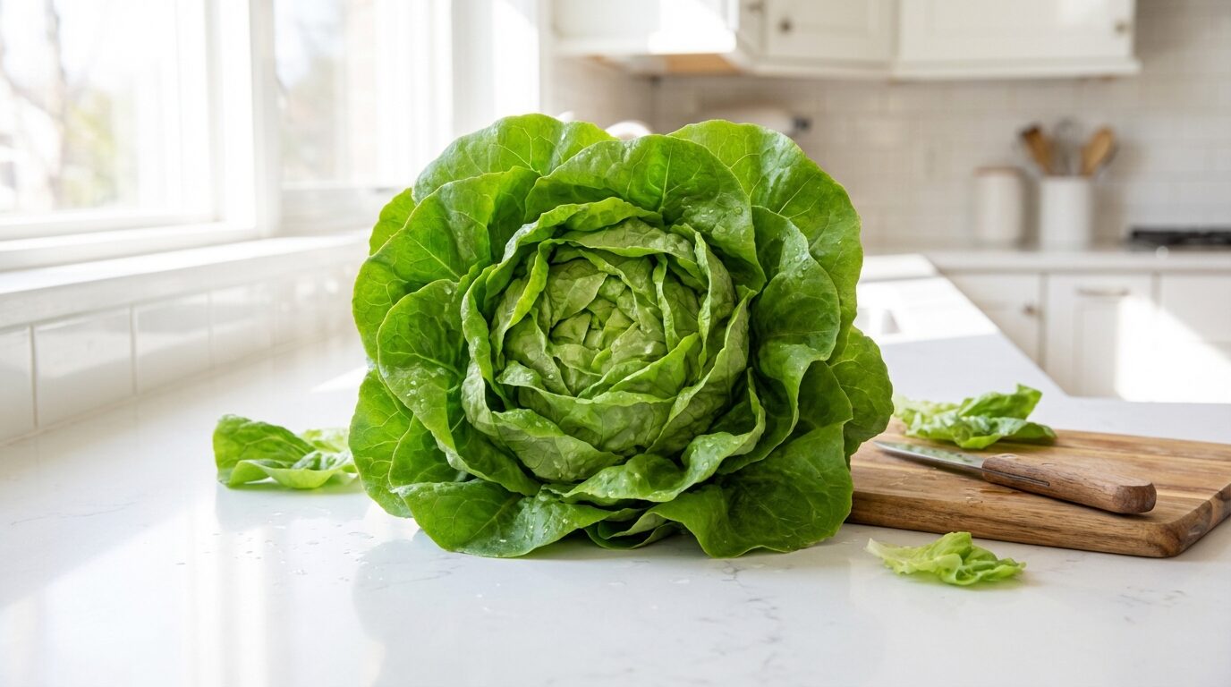 harvested lettuce ready for salad