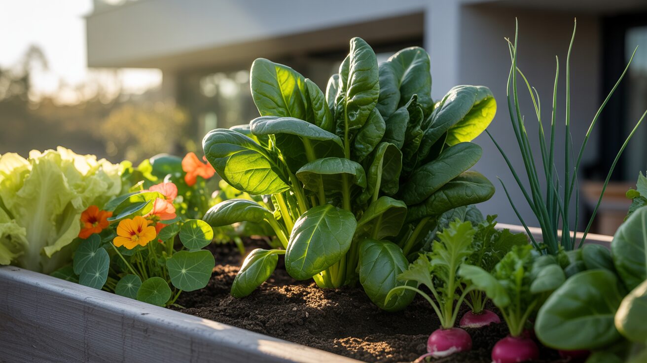 spinach and other plants in a container growing spinach and other veggies and herbs in a container