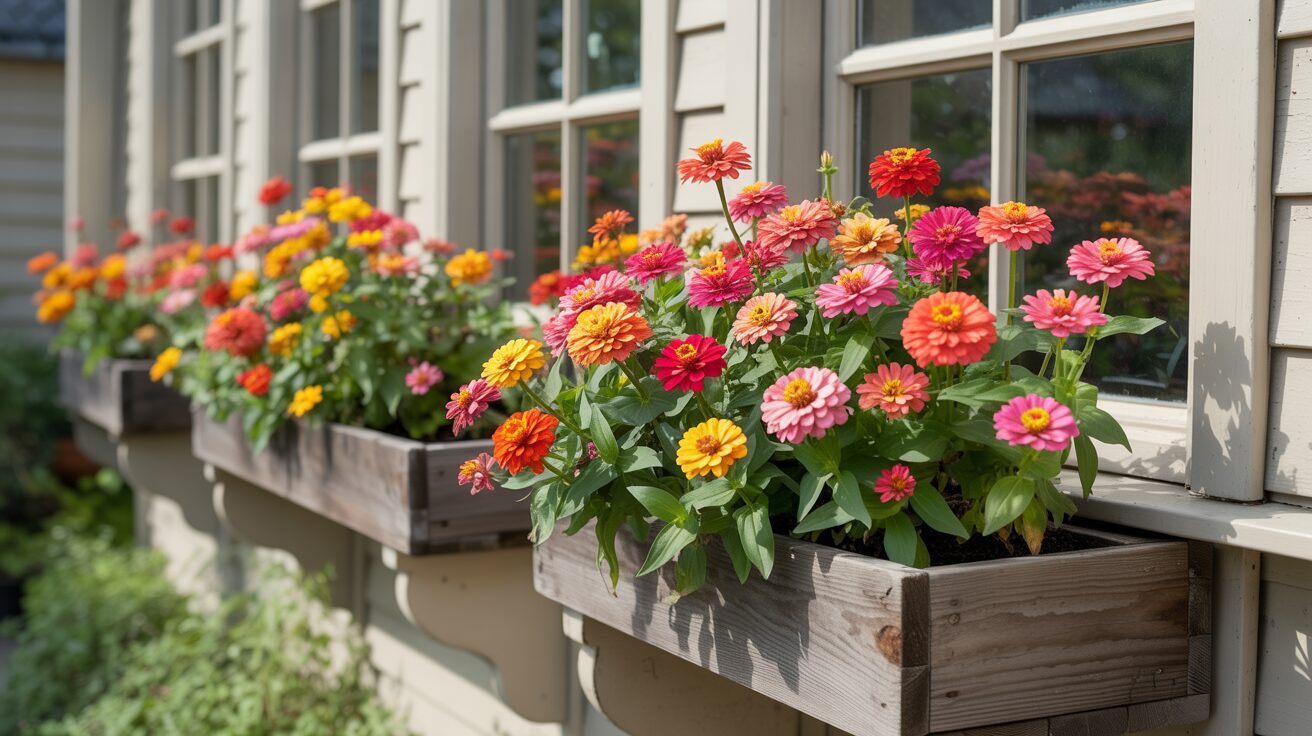 Growing Dwarf Zinnias in Window Boxes